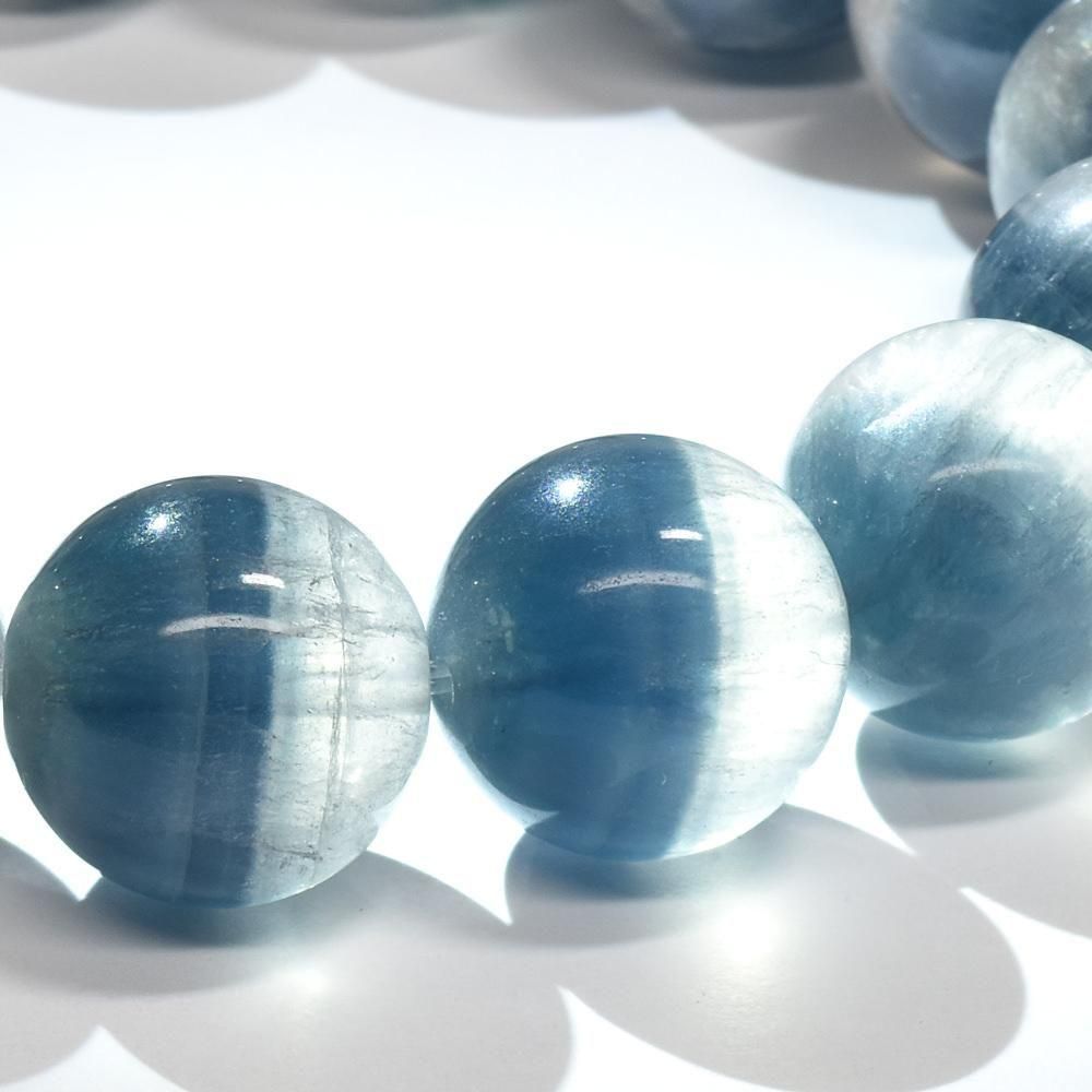 ブレーデッド・フローライト ブレスレット 14mm #RD525 - プレミアム