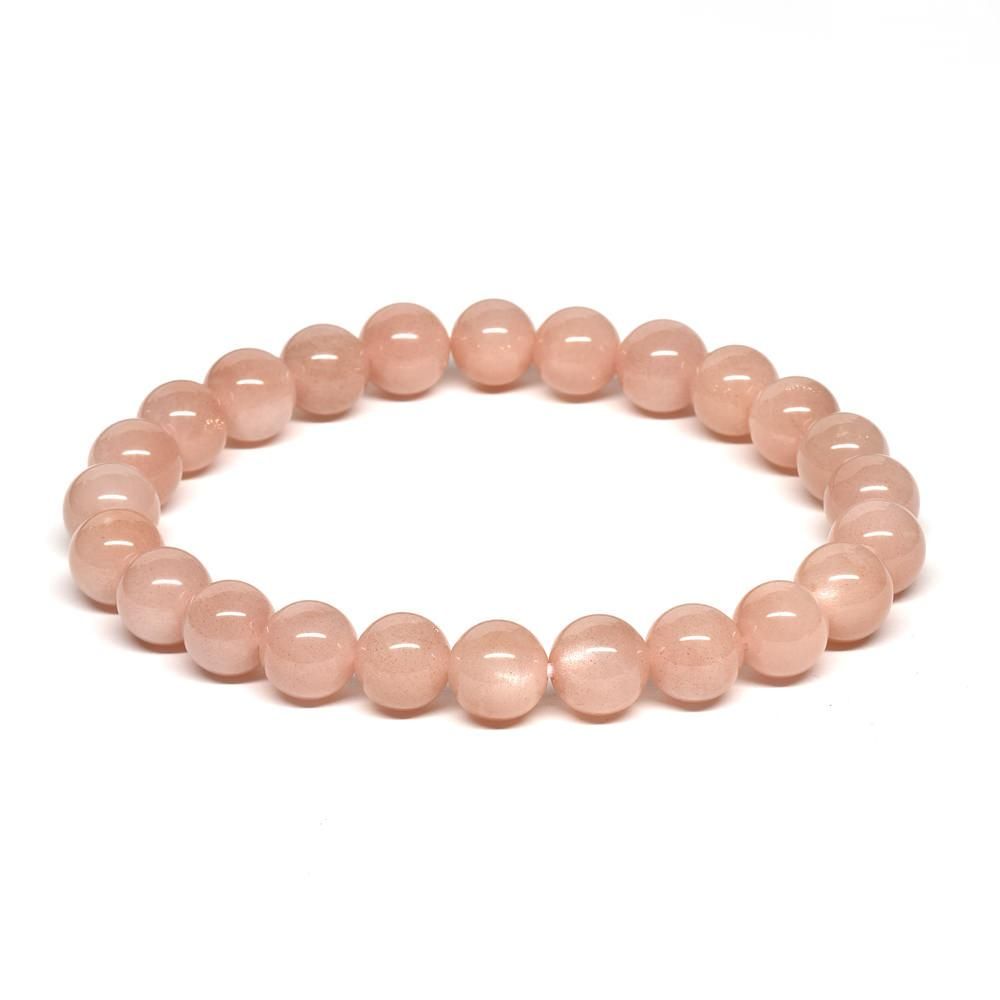 ピンクムーンストーン ブレスレット 8.5mm #PB502 - プレミアム
