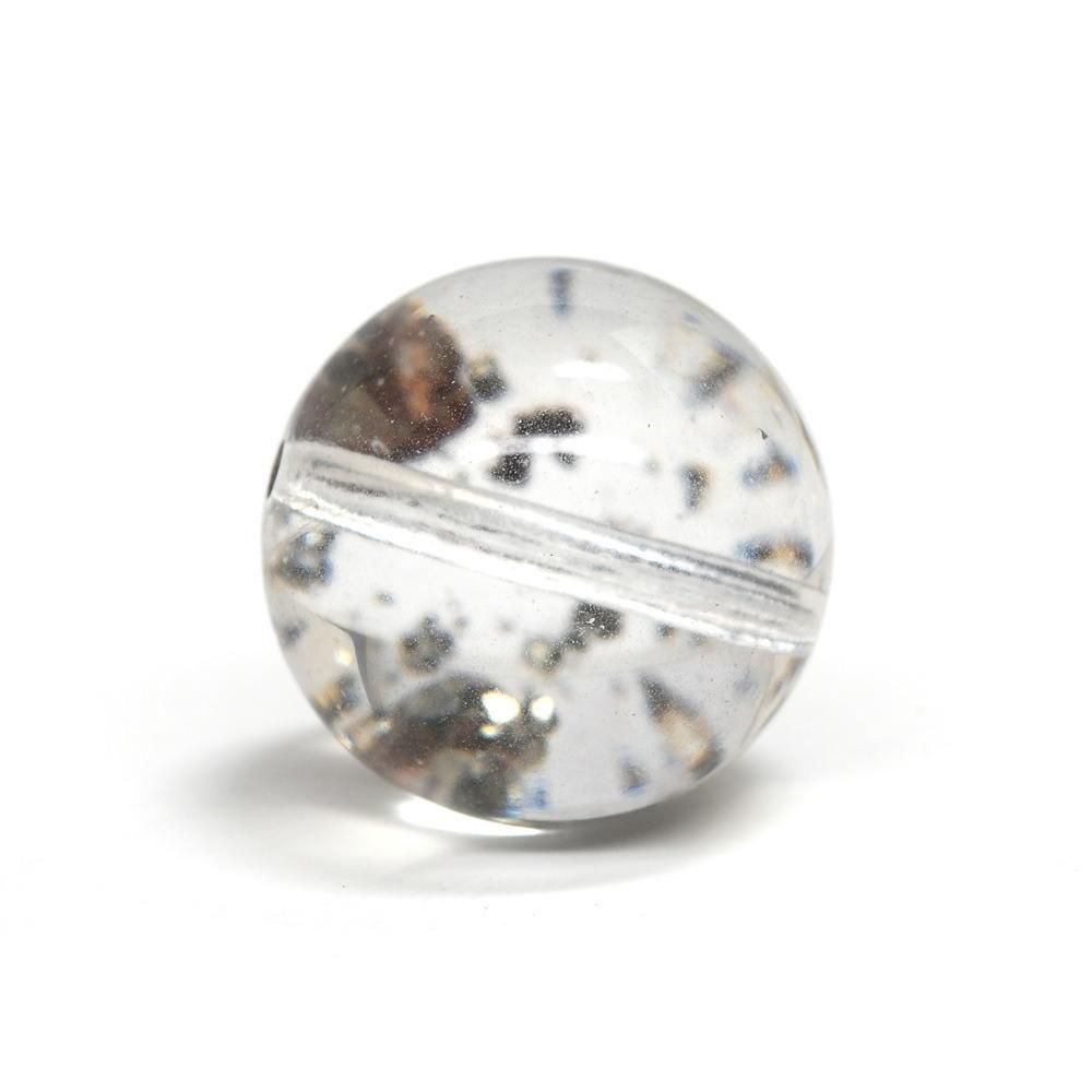 ☆リッチパイライトinクォーツ 15.1ミリ珠ビーズA(珍品！ SA+)