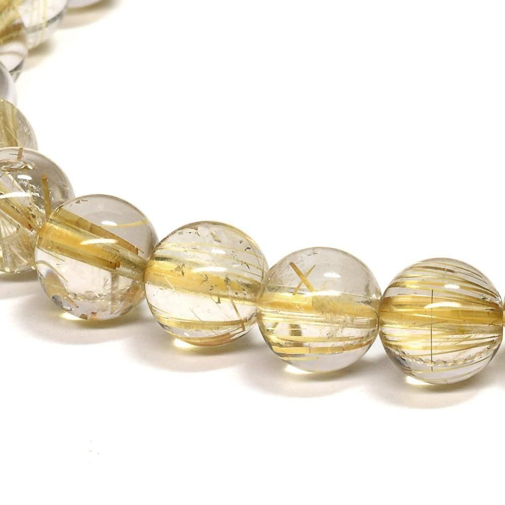 ルチルクォーツ ブレスレット「オーダー商品」 ゴールドルチルクォーツ ブレスレット 7.5mm #QG014