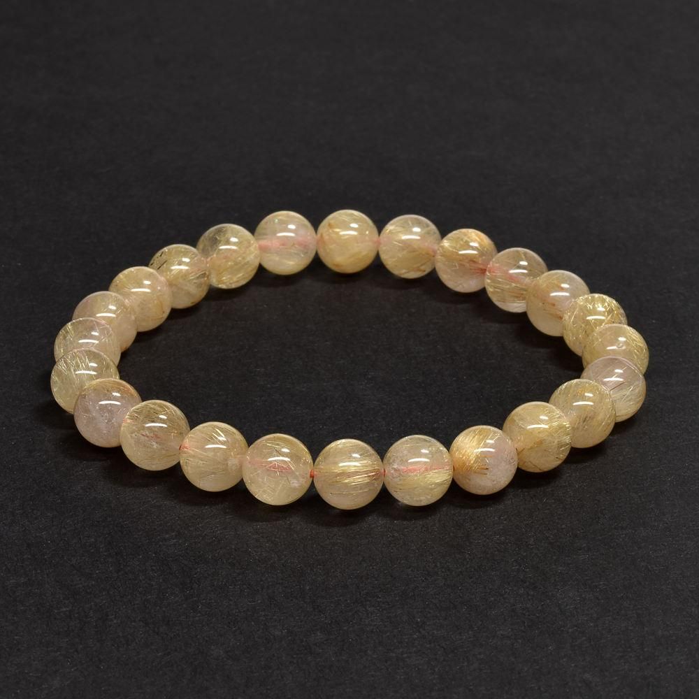 ゴールドルチルクォーツ ブレスレット ゴールドルチルクォーツ ブレスレット 7.5mm #RE161