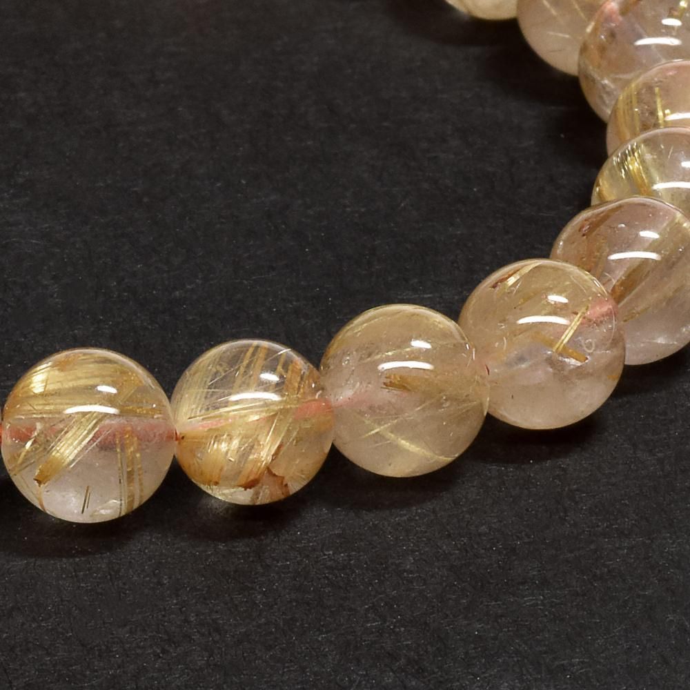 ゴールドルチルクォーツ ブレスレット 7.5mm #RE162