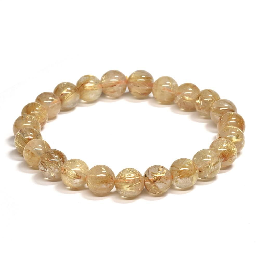 ゴールドルチル ブレスレット ゴールドルチルクォーツ ブレスレット 7.5mm #NN088