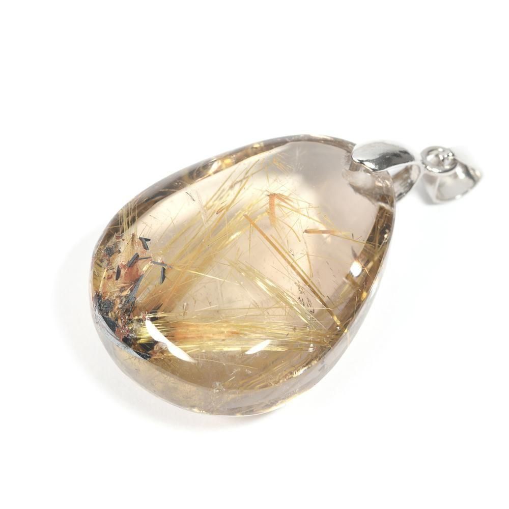 放射ルチルクォーツ ペンダントトップ 26.6x20.9x12.2mm #RE258