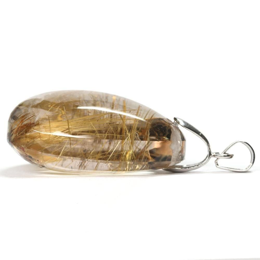 放射ルチルクォーツ ペンダントトップ 26.6x20.9x12.2mm #RE258