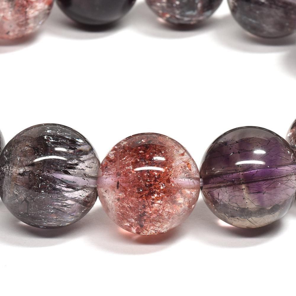 天然石　スーパーセブン　ブレスレット　ブレス　レピド 高品質] スーパーセブン ブレスレット 13.5-14.5mm #RE515