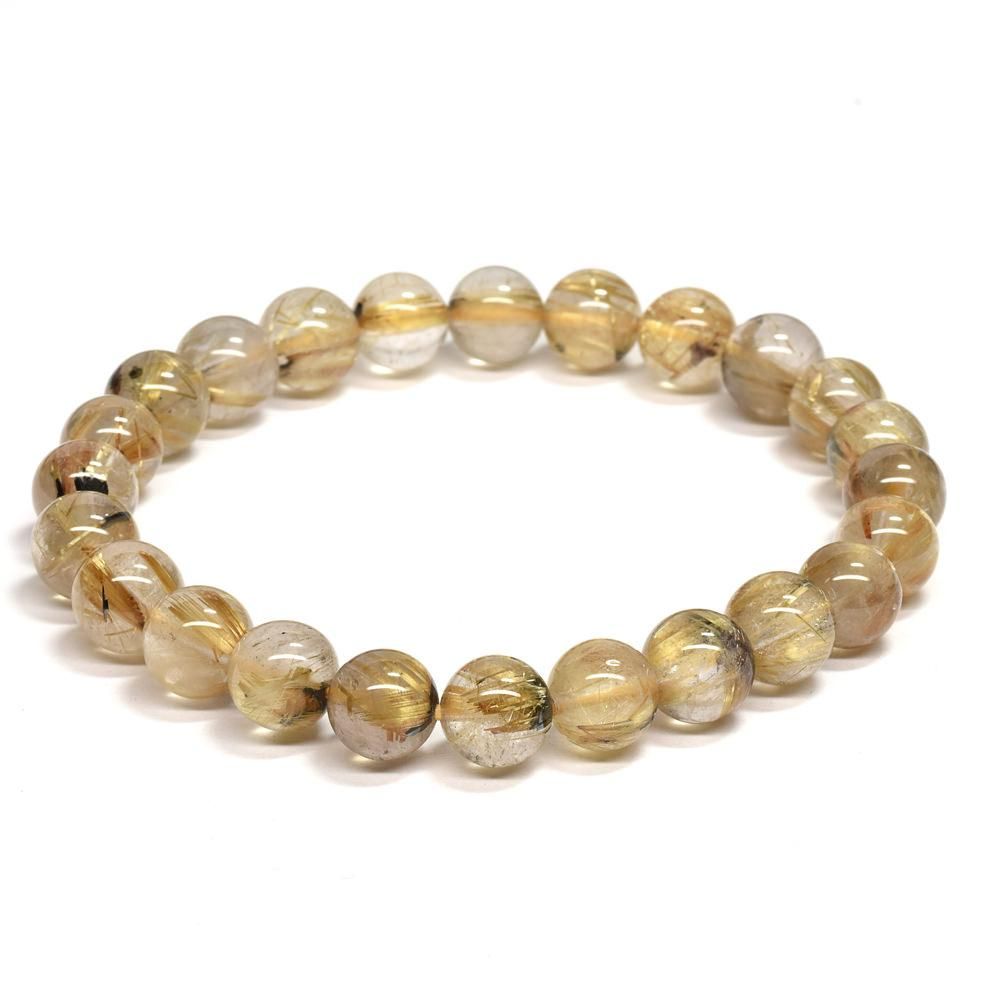 ルチルクォーツ ブレスレット 7.5mm #RG244 - プレミアム天然石