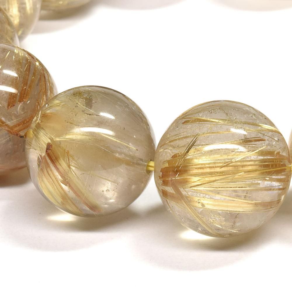 ゴールドルチル内径17センチ ゴールドルチルクォーツ(4Aランク) - 11.5mm玉、サイズ17cm