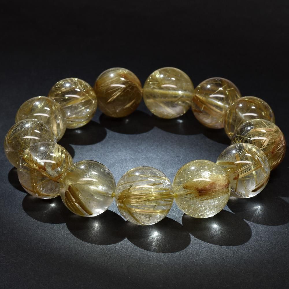 ゴールドルチルクォーツ ブレスレット 17-17.5mm #RG337[8/12