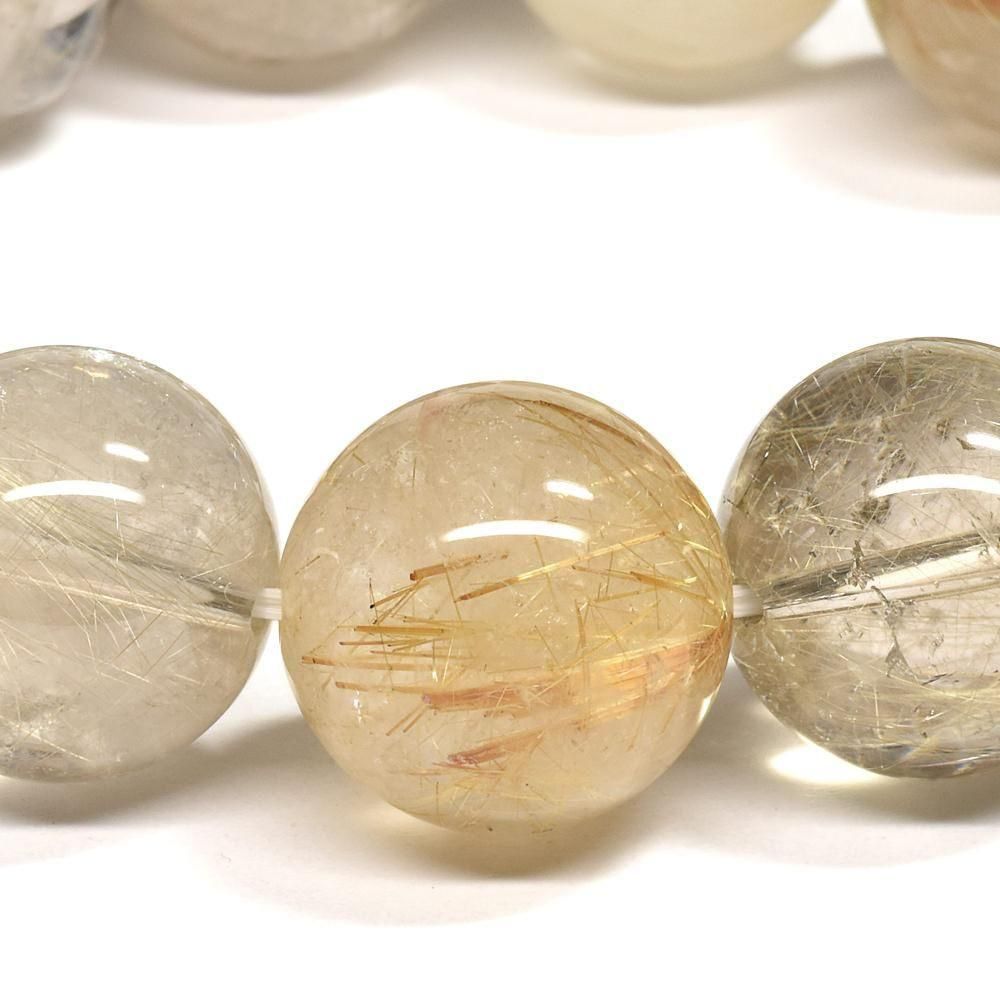 ゴールドルチルクォーツ ブレスレット 17-17.5mm #RH064 - プレミアム