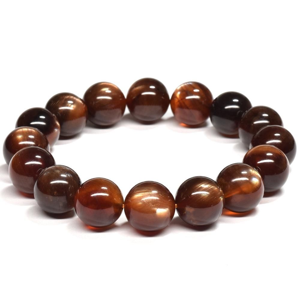 レピドクロサイトインクォーツ☆鑑別書付き☆ファイアークォーツ ブレスレット 最高品質]ファイアークォーツブレスレット/レピドクロサイトイン