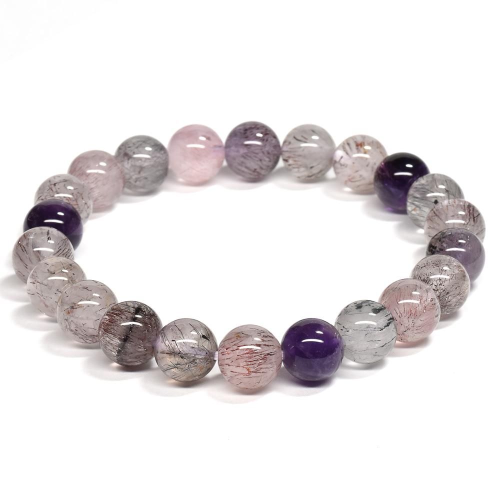 高品質] ゴールドルチルクォーツ ブレスレット 10.5-11mm #PM793