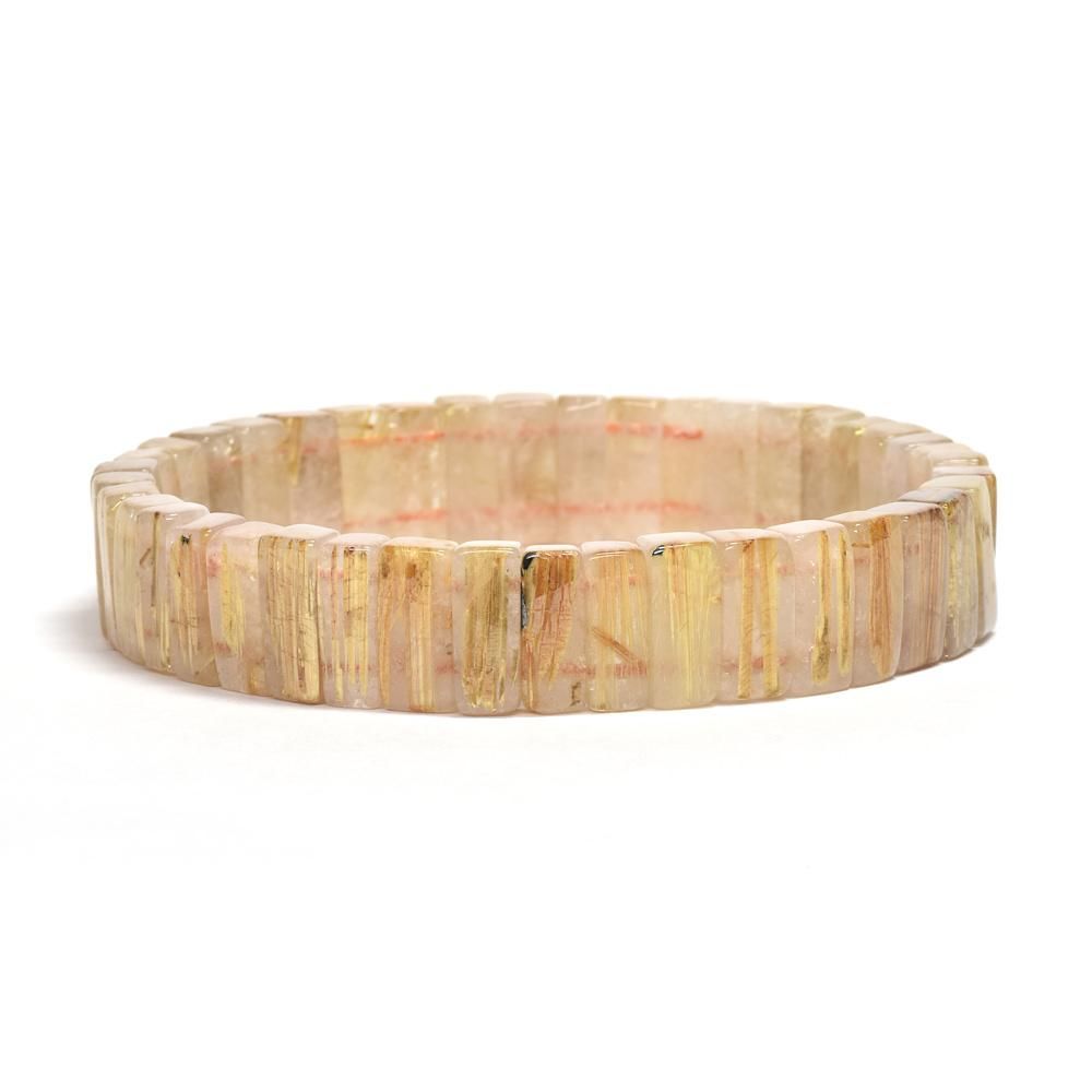 ゴールドルチルクォーツ ブレスレット 7mm #RE158 - プレミアム天然石