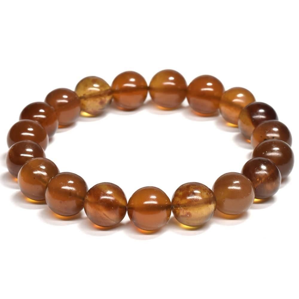 【Anne】天然石 レッドアンバー（琥珀）ブレスレット（番号A2804） 天然石 レッドアンバー（琥珀）ブレスレット兼ネックレス（番号