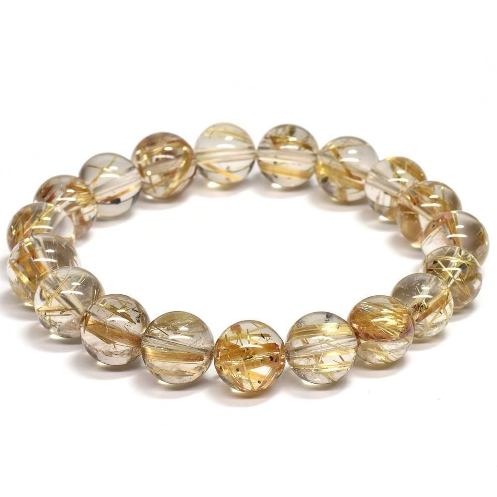高品質 ゴールドルチル/タイチンルチル/ブレスレット ゴールドタイチンルチル ブレスレット 13.5㎜ SA++ | 天然石