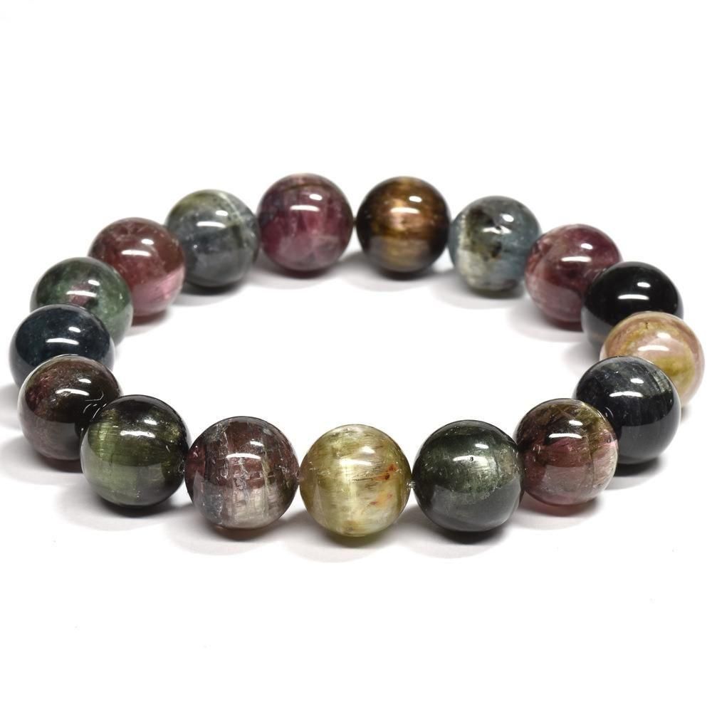 マルチカラートルマリンキャッツアイ ブレスレット 9mm #NM025