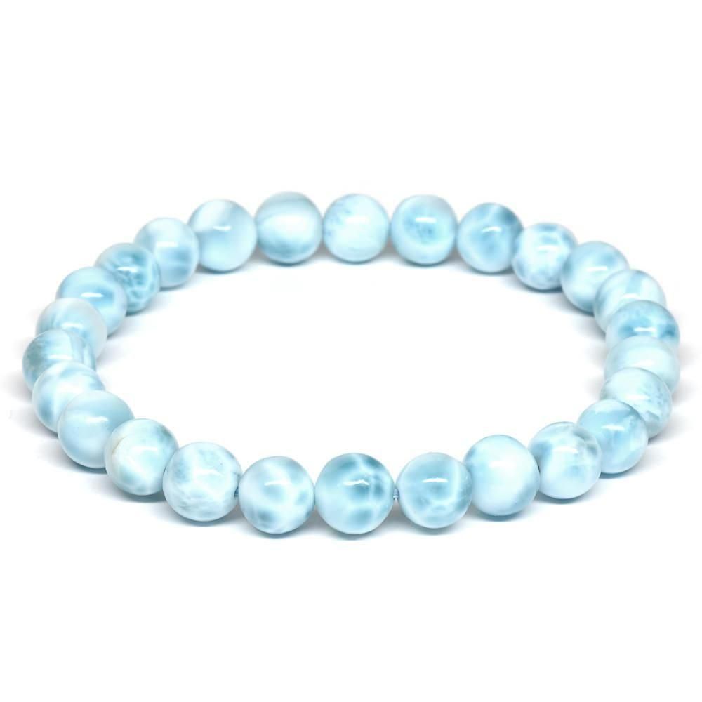 ラリマー天然石ブレスレット 天然石ブレスレット（ラリマー、水晶）#LB276 - プレミアム天然石専門