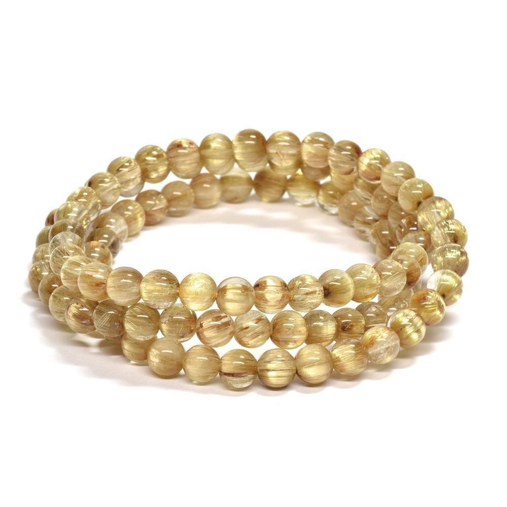 ⭐︎【天然】ゴールド ルチル クオーツ ブレスレット 11+mm 35.53g ゴールドルチルクォーツ ブレスレット 11.5mm #QH138 - プレミアム