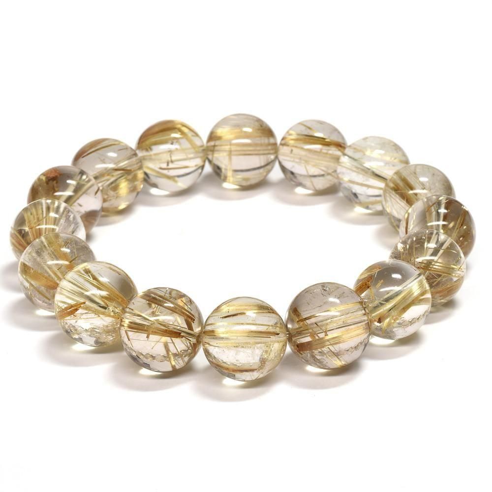 超高品質艶美ファントムレピドクロサイト☓満々キャッツアイゴールドルチルデザブレ 高品質] ダークブラウンキャッツアイルチルクォーツ ブレスレット 10.5