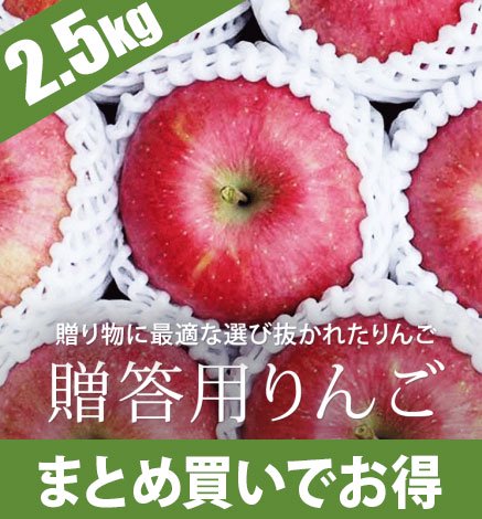 【出荷中】贈答用りんご 2.5kg（6〜9個）