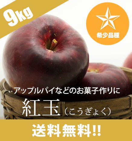 青森りんご 紅玉 9kg（28〜56個）希少品種
