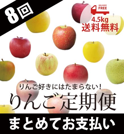 青森りんご定期便 4.5kg（8回コース/まとめてお支払い）