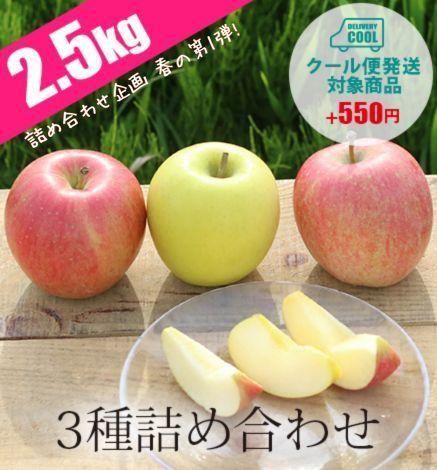 出荷中【特別企画】スマートフレッシュりんご3種詰め合わせ(クール便) 2.5kg 