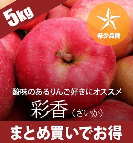 青森りんご 彩香（さいか）5kg（12〜20個）希少品種
