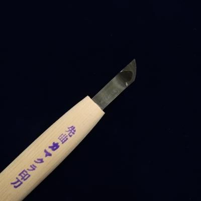 菊勇 彫刻刀 先曲鎌倉印刀(左)
