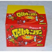 【箱売駄菓子】ロールキャンディ　ストロベリー味（24個入り　単価40円以下）