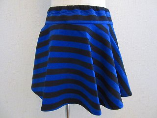 パンツ付きサーキュラースカート(ブルー×クロ)S-L