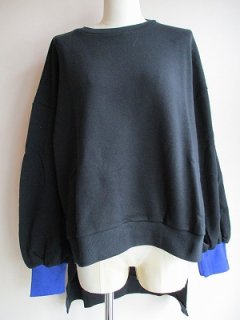 Back long pullover(ブラック)womenF