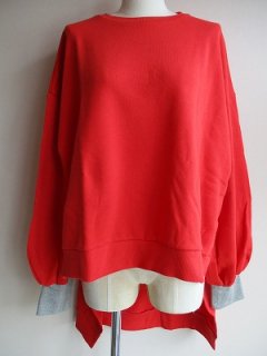 Back long pullover(レッド)womenF