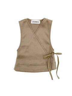 knit cache-coeur vest(brown)M