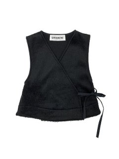 knit cache-coeur vest(black)M