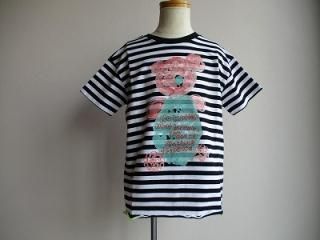 TAPE EMBROIDERY PRINT BEAR TEE(BORDER)LL