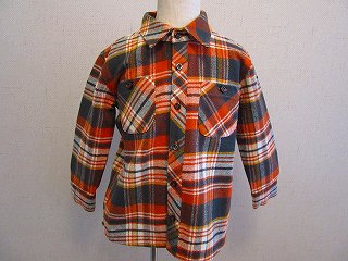 チェックシャツ(オレンジ)S-L