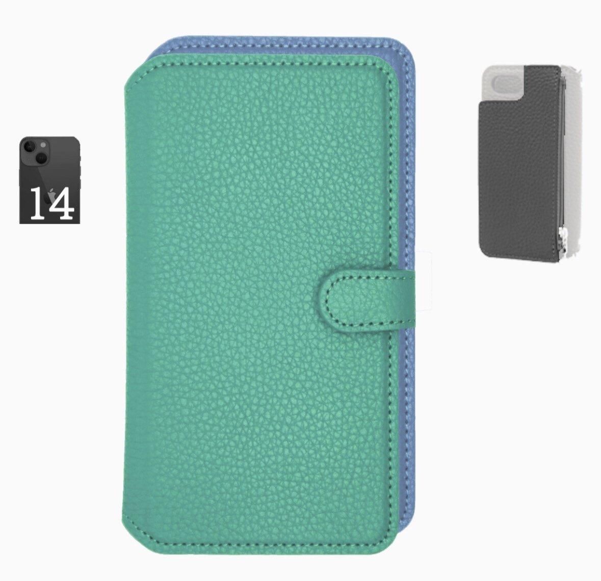 オーダーバックポケット付きバイカラーフラップケース iPhone14