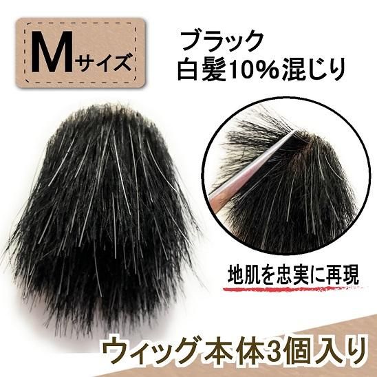 白髪・脱毛・育毛の実際 白髪10％混じり短髪・刈り上げ用(側面・後頭部タイプ) ブラック
