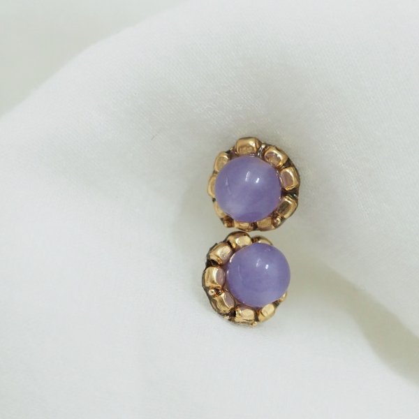 Chalcedony Lavender Purple (Choose 14kgf earrings or earrings for hypoallergenicity)