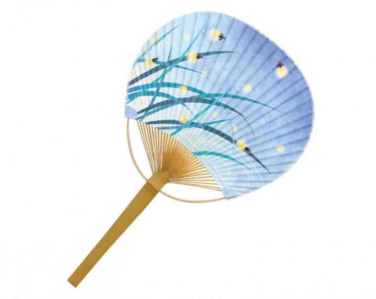 天然素材でエコ・環境に配慮した夏の販促品】NK-91 蛍 丸型うちわ平柄
