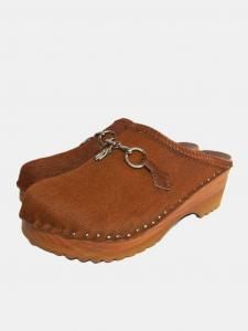 [TROENTORP/NEEDLES WOMEN] Swedish Clog - Pony / Bit / Brown