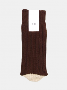 [ts(s)] Unpaired Cotton Rib Sock / Brown<img class='new_mark_img2' src='https://img.shop-pro.jp/img/new/icons5.gif' style='border:none;display:inline;margin:0px;padding:0px;width:auto;' />