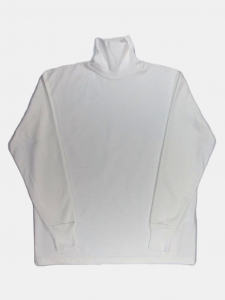 [TOUJOURS] Turtle Neck Pullover - Brushed Fine Cotton Loopwheel Jersey / White