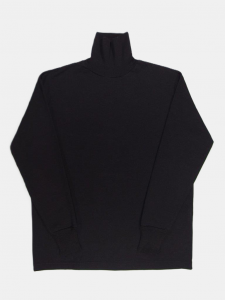 [TOUJOURS] Turtle Neck Pullover - Brushed Fine Cotton Loopwheel Jersey / Heather Black