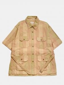 [ENGINEERED GARMENTS] S/S Bush Shirt - Cotton Block Check / Khaki/Olive<img class='new_mark_img2' src='https://img.shop-pro.jp/img/new/icons24.gif' style='border:none;display:inline;margin:0px;padding:0px;width:auto;' />