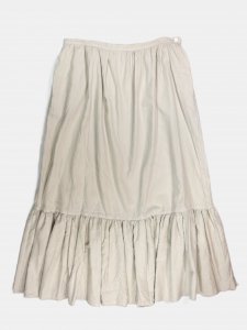 [TOUJOURS] Ruffled Hem Maxi Skirt - Brushed Cotton Chambray Cloth / Smoke Gray