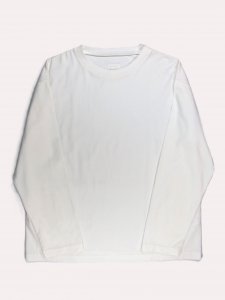 [TOUJOURS] Crew Neck Big Pullover - Organic Fine Cotton Jersey / White