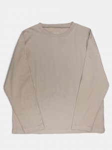 [TOUJOURS] Crew Neck Big Pullover - Organic Fine Cotton Jersey / Sand