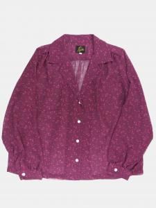 [NEEDLES WOMEN] Gathered Blouse - Poly Chiffon / Floral Printed / Purple<img class='new_mark_img2' src='https://img.shop-pro.jp/img/new/icons24.gif' style='border:none;display:inline;margin:0px;padding:0px;width:auto;' />